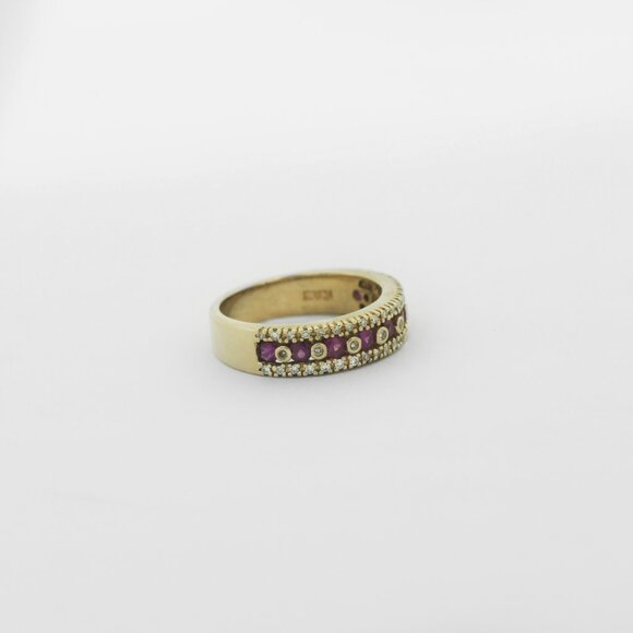 EFFY 14k Gold Ruby Diamond Ring - Picture 2 of 6